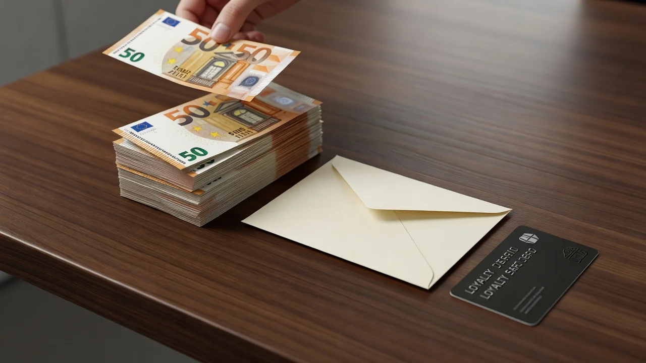 Primer depósito: fajos de 50 euros, sobre de bienvenida y tarjeta de fidelidad